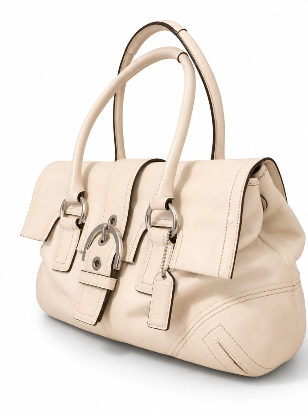 COACH Leather Hand Bag - Cream